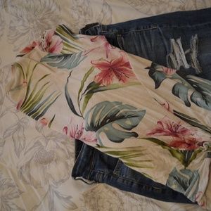 KNOTTED FLORAL TANK TOP